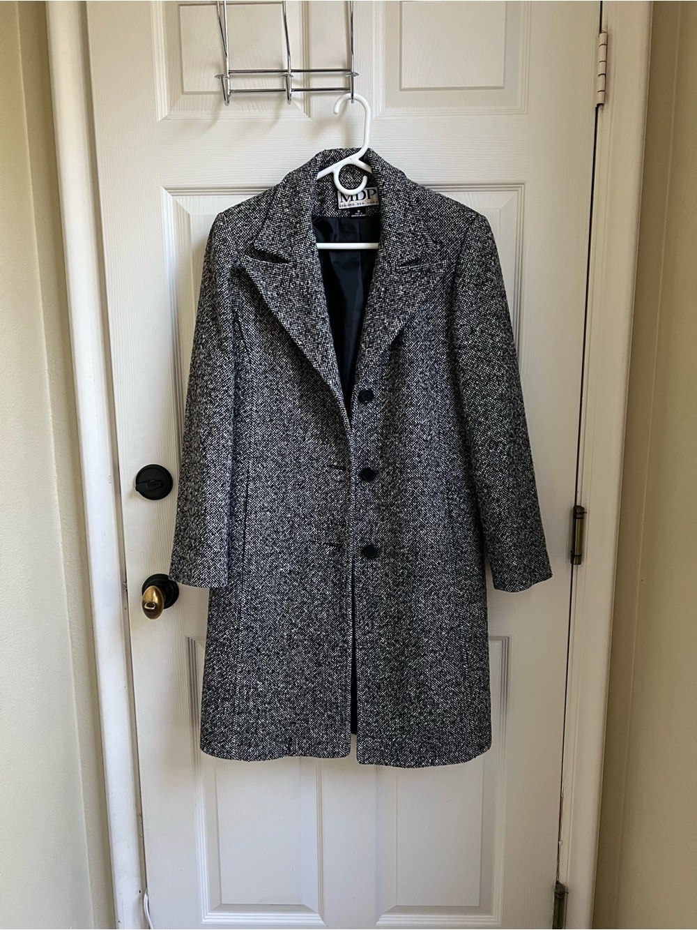 Wool blend Gray Tweed Pea Coat